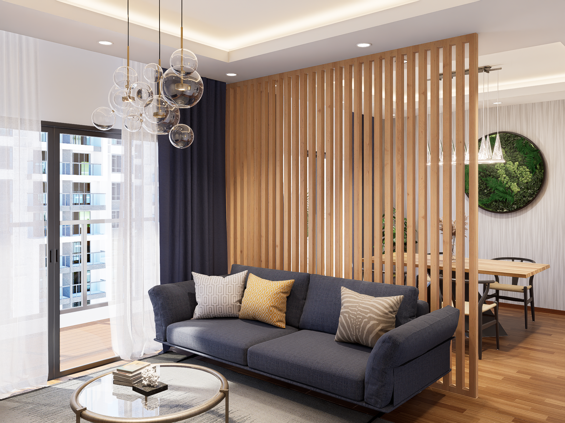A Bright Apartment Living Room Where Families Gather – GLD-LAB. EX GALLERY